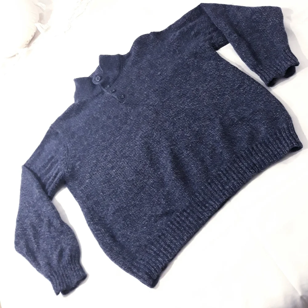 L.L. Bean 100% Lamb'swool Dark Blue Crewneck Sweater Soft And Lightweight XL R